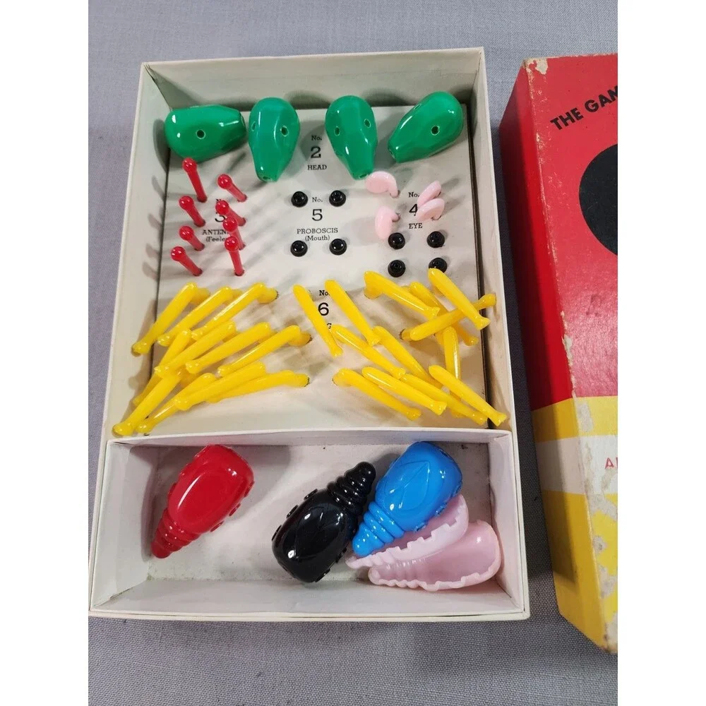 Vintage 1949 The Game of Cootie W.H. Schaper No. 200 Incomplete Original Box